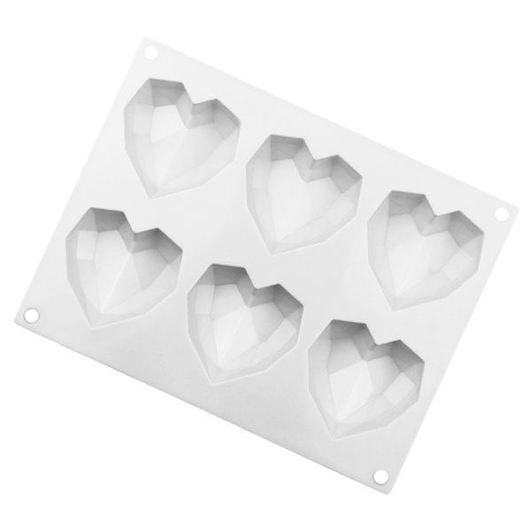 2-pack Hjärtformad 3D Silikonform Choklad Bakning Godisform White 2 PCS
