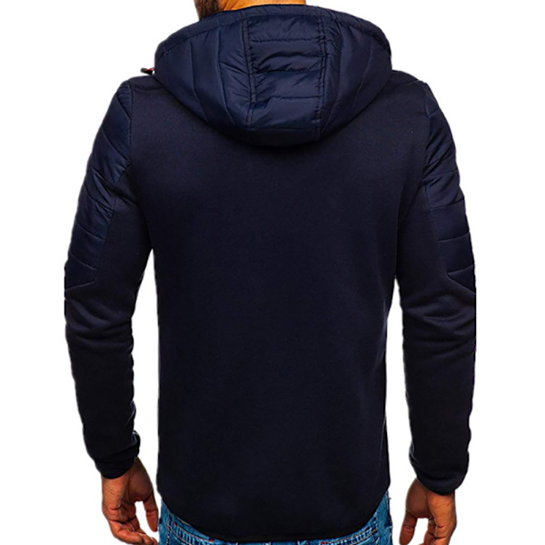 Herrejakke med tyk hætte og lynlås Gray 2XL