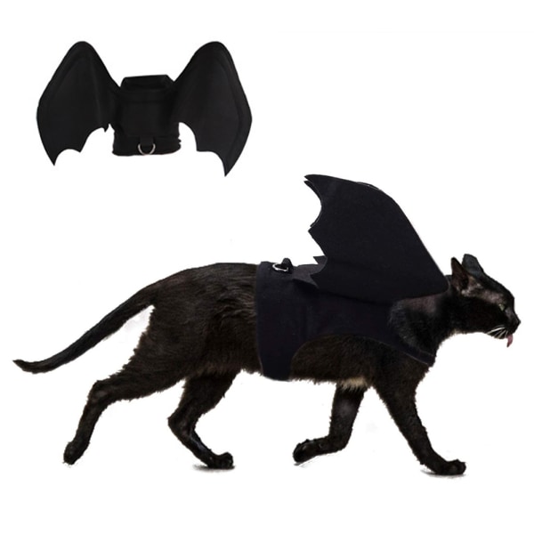 Pet Cat Bat Wings för Halloween Party Dekor Dress Up Accessoarer Black L