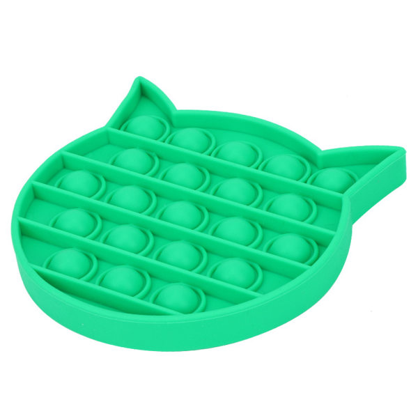 Pop it Fidget Toy Push Bubble Sensorisk leksak Stressboll Barnspel Green - Cat