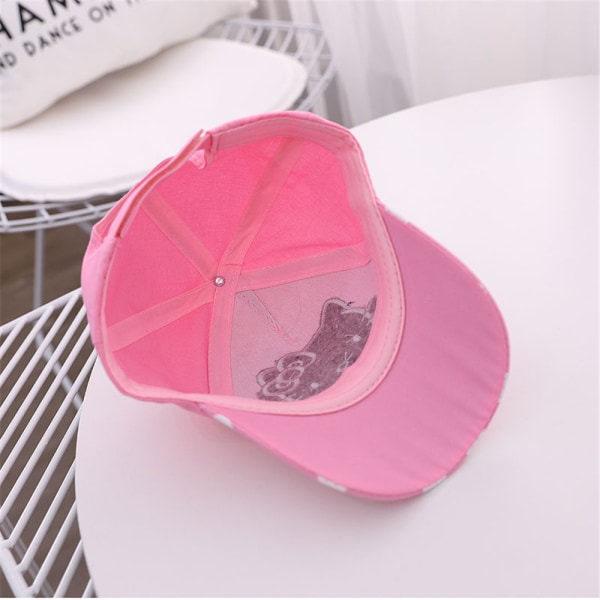 Barnflickor Katt Basebollkeps Justerbar Snapback Solhatt Presenter Polka dot pink