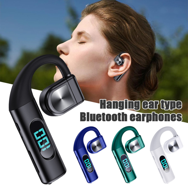 Trådlösa Bluetooth headset långväga brusreducerande hörlurar Trådlösa hörlurar, för iPhone och Android white