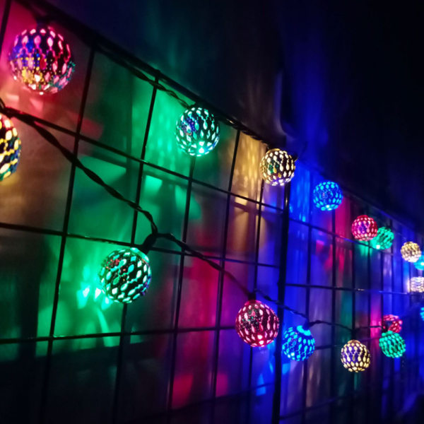 Solar Powered String Lights Retro Bulb Trädgård Utomhus Fairy Ball multicolor 5 meters 30 lamp