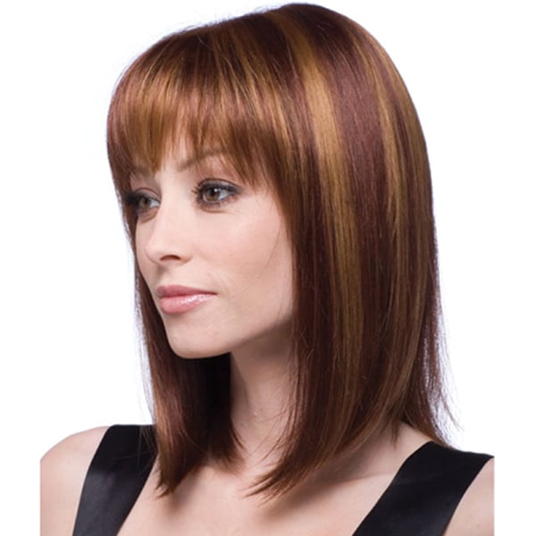 Medium parykker damer lyse gull parykker Brown