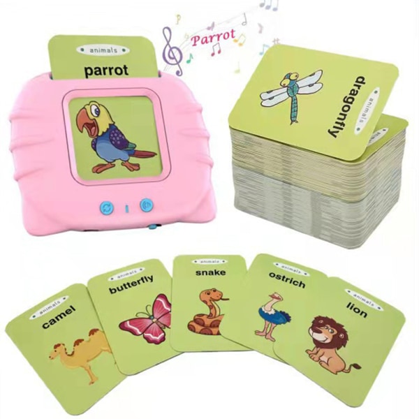 Pedagogiska leksaker Baby Flash-kort Småbarn lärande leksaker pink