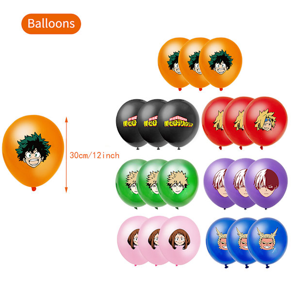 My Hero Academia Bursdagsdekorasjoner Kaketopp Dekor Festutstyr Kit Sett