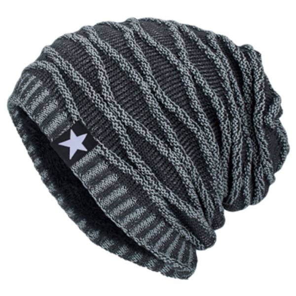 Män Kvinnor Stickad Vinter Baggy Slouch Beanie Hatt Skalle Skidmössa Wine Red