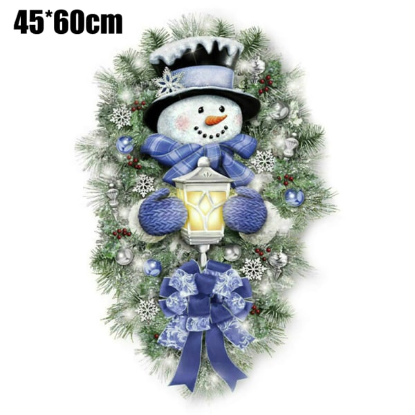 Jul Tecknad Fönster Väggdekaler Fest Dörrdekor Ornament 45*60cm