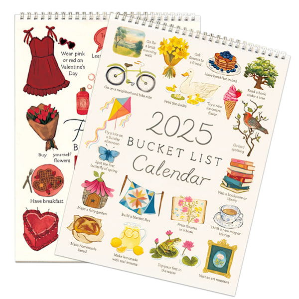 2025 Bucket List Kalender, 12 Månader Schema Planner Med Att Göra-Lista, Hemmakontor Dekoration Kalender Present
