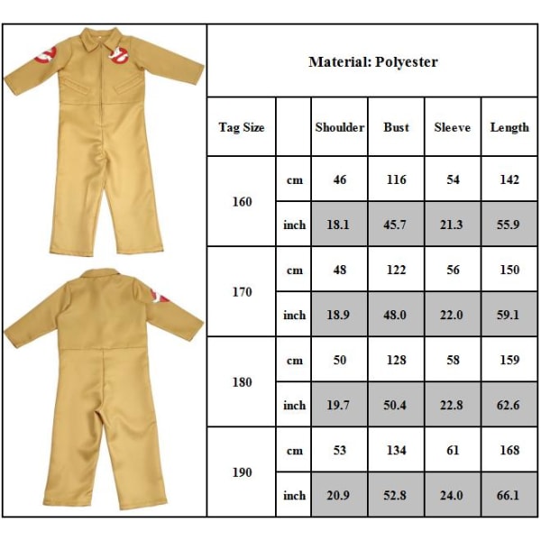 Vuxen Kid Ghostbusters Cosplay Kostymer Halloween Kostymer Anime Party Uniform Jumpsuits Rollspel Kläder 190cm