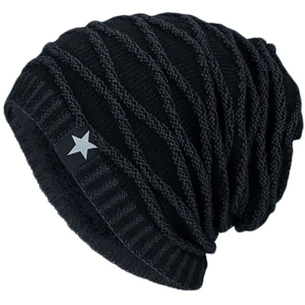 Män Kvinnor Stickad Vinter Baggy Slouch Beanie Hatt Skalle Skidmössa Wine Red