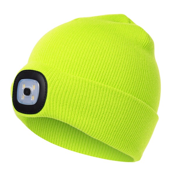 Vinter Børn LED Lommelygte Hue Lys Sikkerheds Visir Strikket Beanie Lommelygte Fluorescein