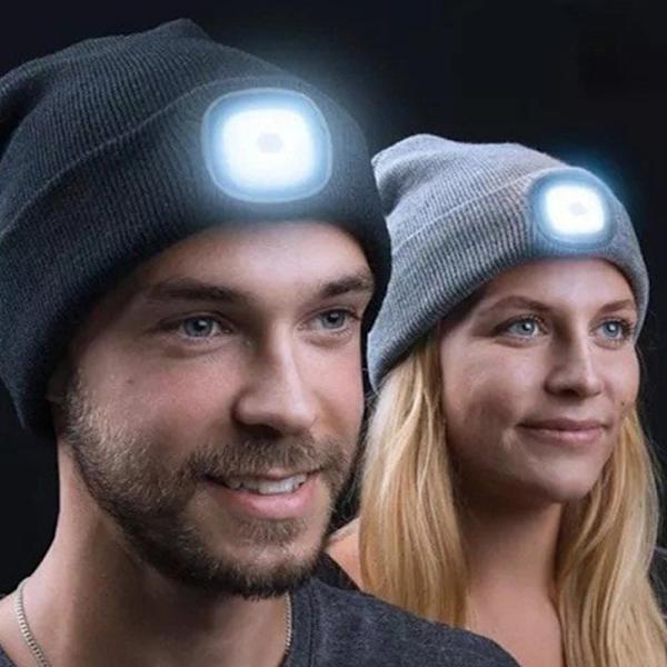 Vinter Børn LED Lommelygte Hue Lys Sikkerheds Visir Strikket Beanie Lommelygte Fluorescein