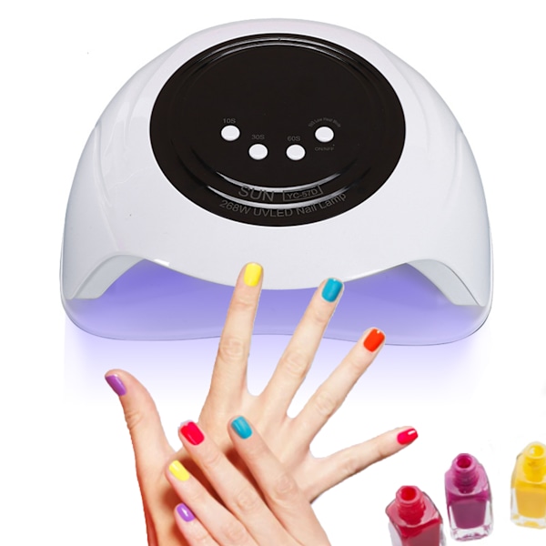 [Snabb Leverans] Snabbtorkande Nagellampa, med 3 Timers-LED Display och Auto Sensor-268W- 57st Lamppärlor, UV Lampa Naglar- för Nybörjare & Professionella