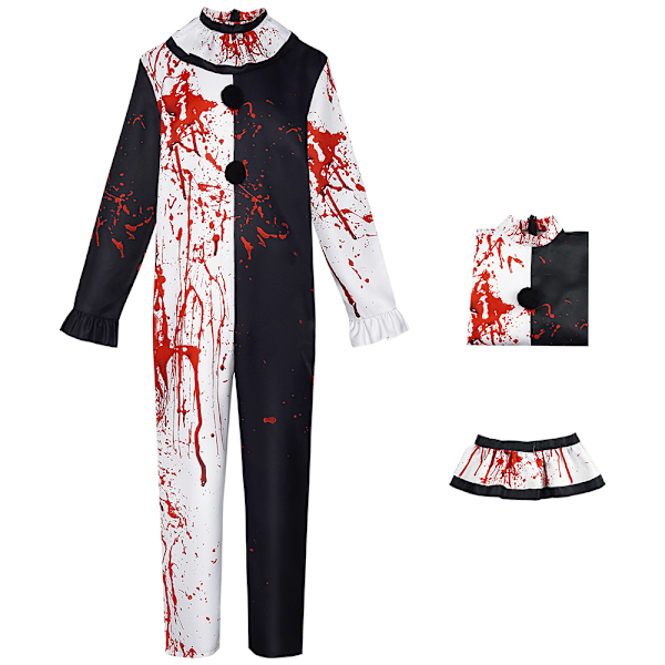 Halloween Cosplay Terrifier Blodfläckig Clown Kostym Herrar Kvinnor Jumpsuit Unisex Maskeraddräkt Men 2XL