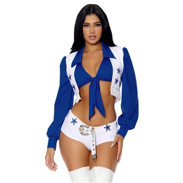 NFL Jalkapalloliiga Dallas Cheerleading -vaatteet Naisten Blue Star Dallas Cheerleading -univormu Cheerleading XL