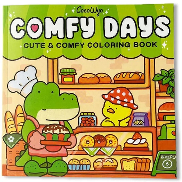 Cozy Friends Comfy Days Färgläggningbok för Vuxna och Tonåringar, Avslappnande Stunder C