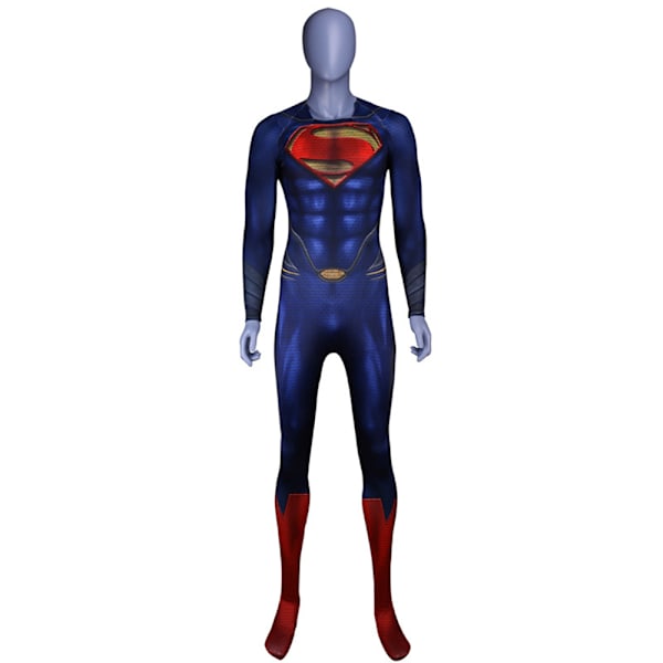 Superhjälte Superman Cosplay Kostym Jumpsuit Vuxna Herrar Halloween Maskeraddräkt M