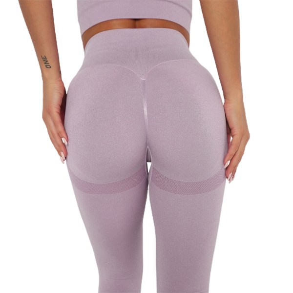 Kvinnor Yoga Byxor Tight High Waist Sport Legging Fitness Byxor light purple L