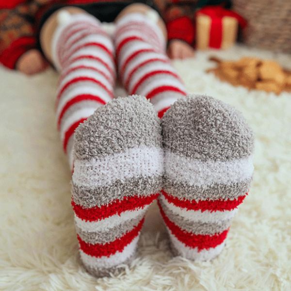 Julestrømper Lange Korallfleece Strømper Vinter Julegave Little Bear