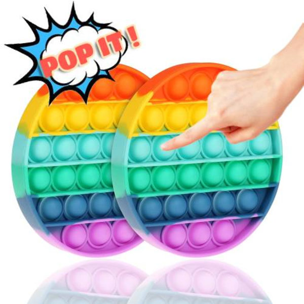 2-pack Pop It! Fidgetleksak Bubbla Stressboll Sensorisk Tryckleksak Round