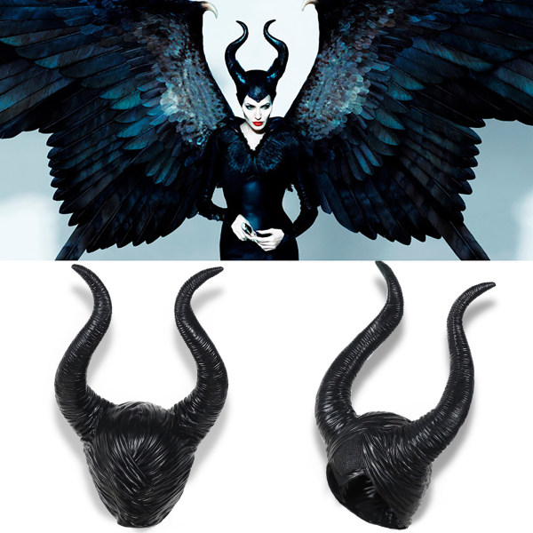 Maleficent Head Cover Dam Halloween tillbehör