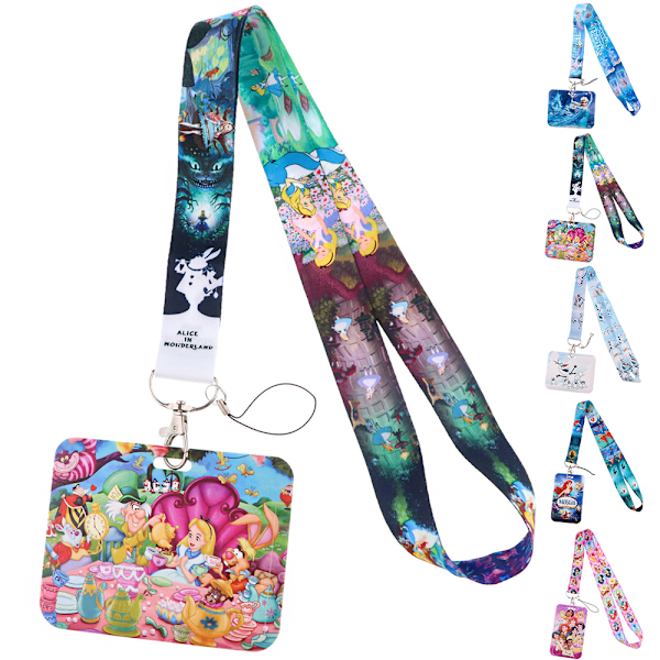 Disney Princess Cartoon Lanyard Arbets- och skolidentitetskort Halsband Säkerhet E