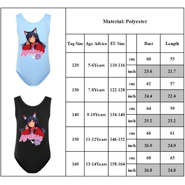 Aphmau Barn Flickor Baddräkt Hel Baddräkt Simdräkt Purple 160cm