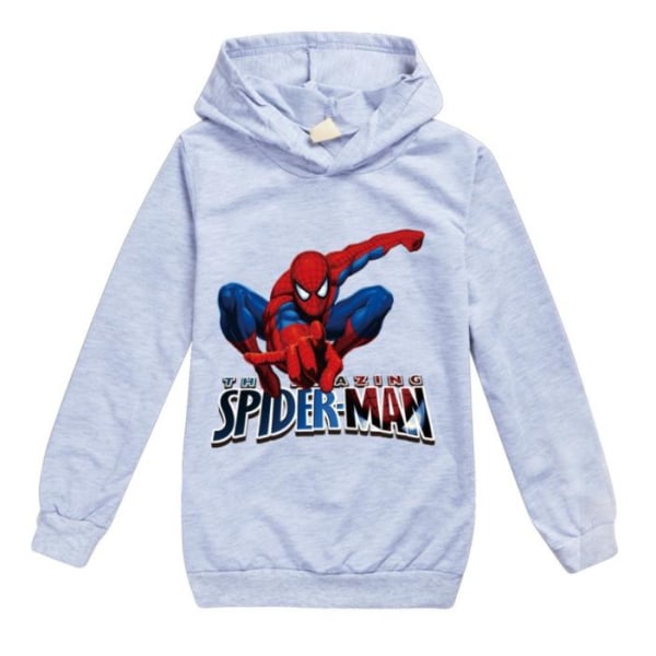 Spider-Man barn huvtröja kavaj långärmad julklapp grey 140cm