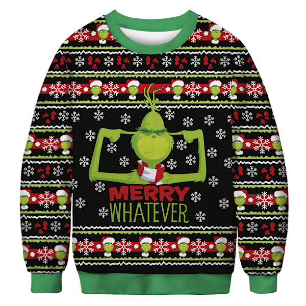 Kvinder langærmet juleprintet trøje Casual sweatshirt Xmas L