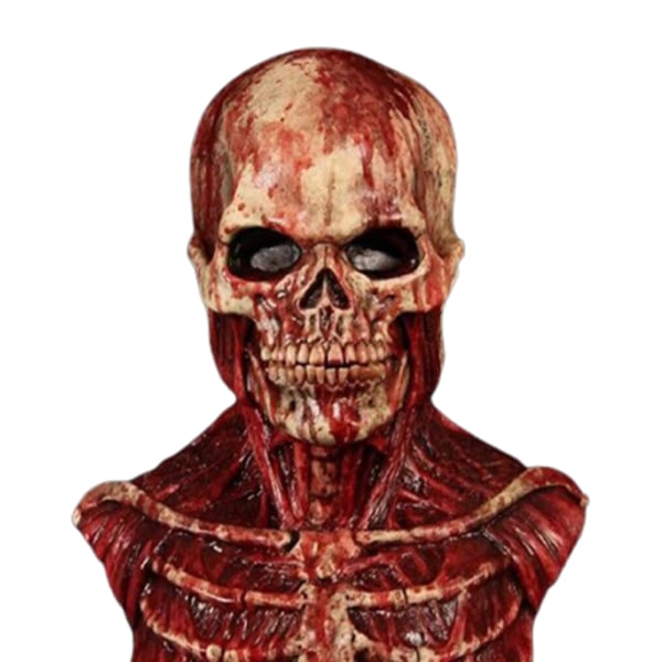 Skrämmande dödskallemask Halloweenmask Helhuvud Cosplay-rekvisita A