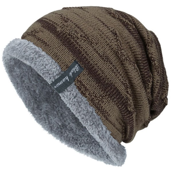 Dam Varm Vinter Stickad Slouch Mössa Skidhatt Wine Red