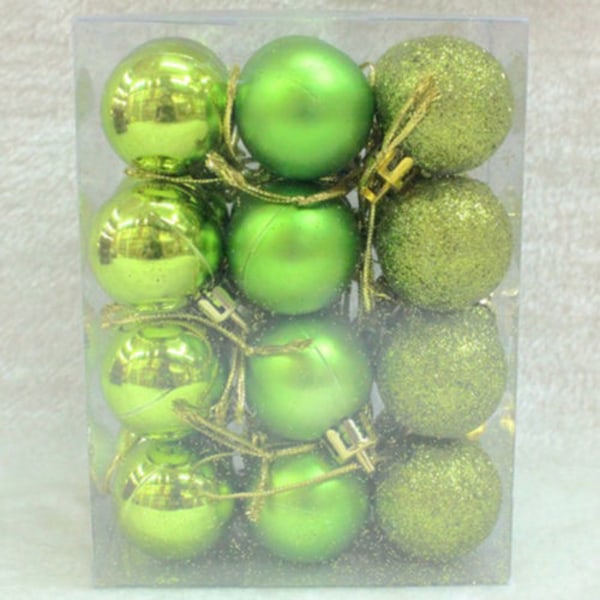 Julbollsprydnader för julgransdekorationer hängande boll Green 24pcs