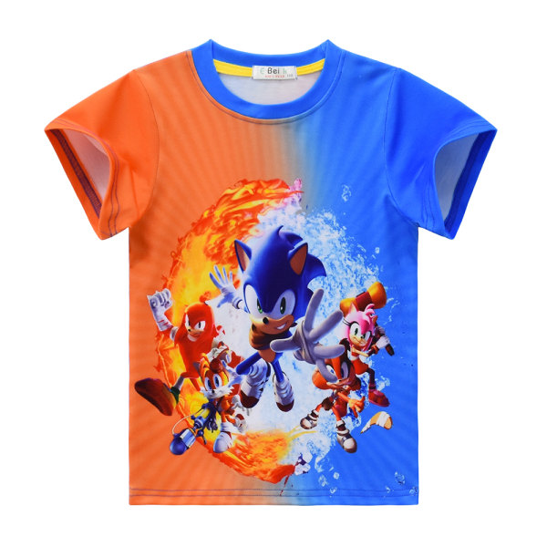 Sonic Kids 3D Print T-shirt Kortärmad Anime Shorts i två delar 110cm