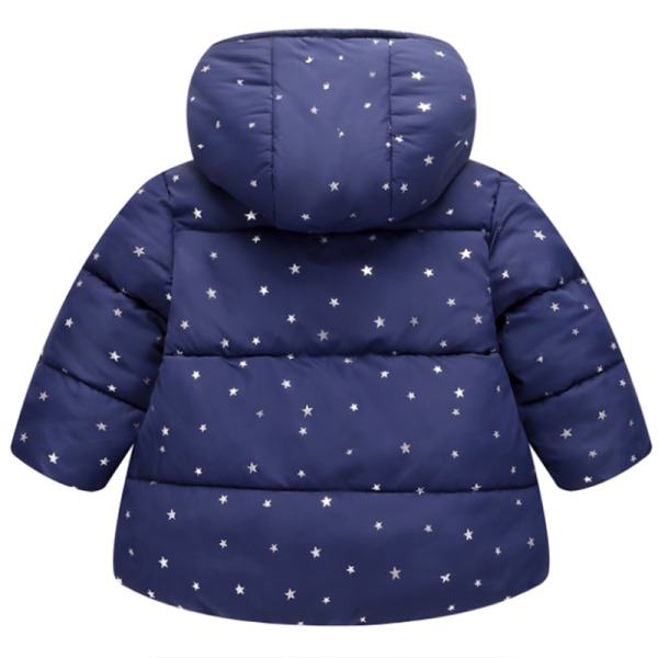 Baby Star Printed Hoodie Kids Winter Warm Navy 120 cm