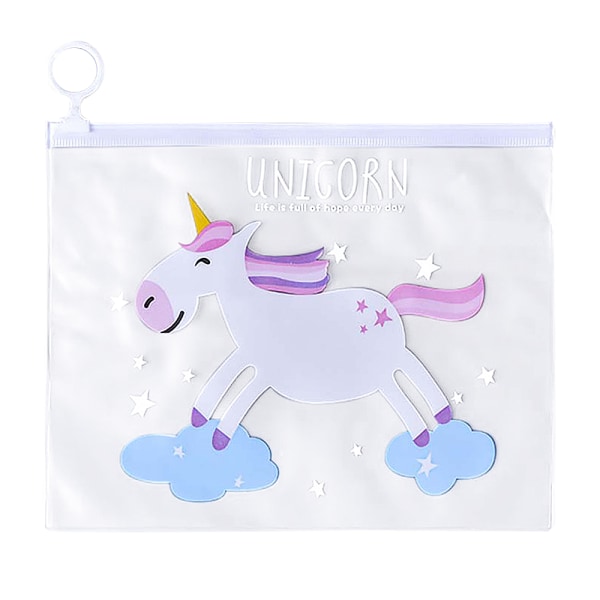 Unicorn pennväska för barn Ring blixtlås med genomskinlig penna #8