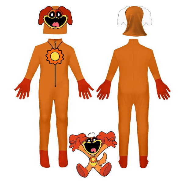 Kids Poppy Playtimecos Costume Jumpsuit Performance Fancy Dress Outfits Orange 120cm