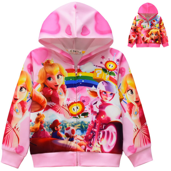 Peach Princess Kids Hoodie Zip Jacka Coat långärmad julklapp B 110cm