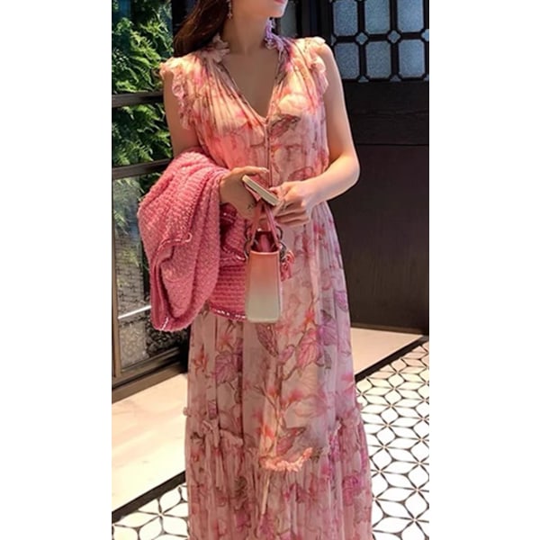MATCHMAKER FLUTTER MIDI KLÄNNING Pink 2XL