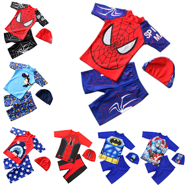 Barnbaddräkt Kortärmad Rundhalsad Baddräkt Badbyxor Set #2 2XL