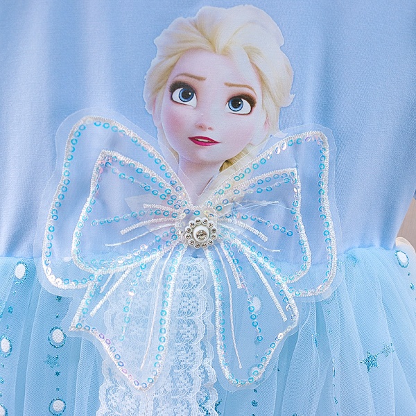 Børn Piger Elsa Prinsesse Tutu Kjole Frozen Udklædning Fest Cosplay Kostume Nederdel Light blue 140cm