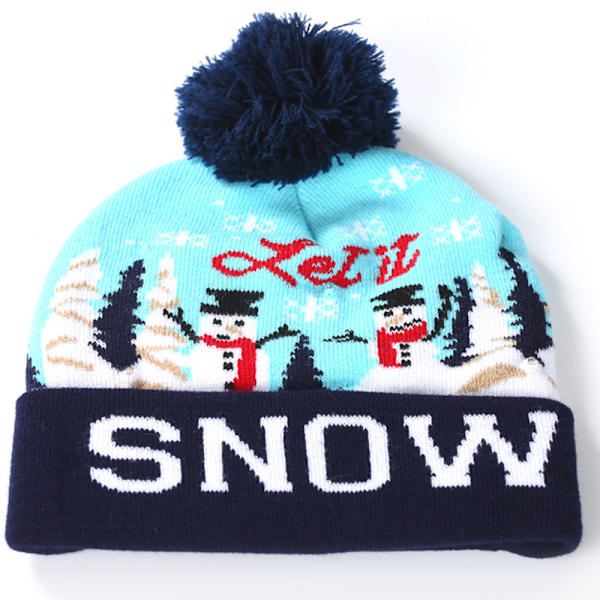 LED-upplyst mössa i stickad beanie med färgglada LED-lampor för jul 4