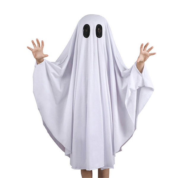 Taapero Lapsi Vauva Tytöt Pojat Halloween Asu Valkoinen Irvistys Aave Puseron Viitta Naamiaisjuhlat Cosplay M