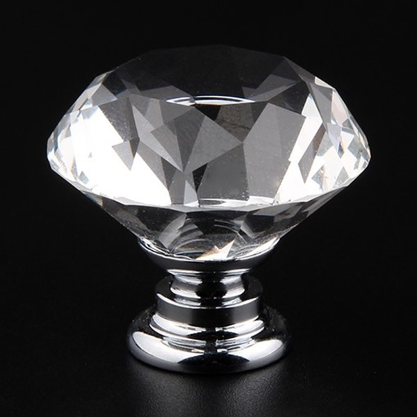 12 - st Home Clear Diamond Crystal Handtag Dörrknopp Crystal clear 12PCS
