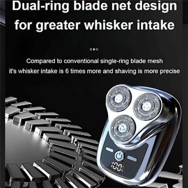 Uppgradering Mini Elektrisk Rakapparat Bärbar Elektrisk Rakapparat Män Kvinnor silver