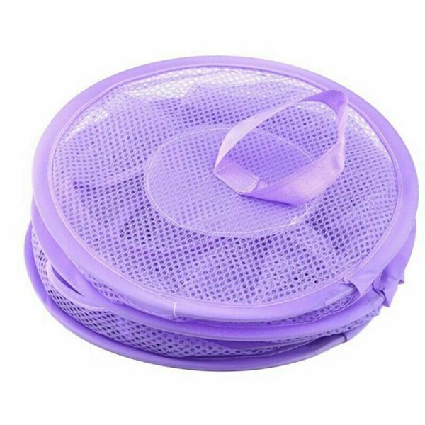 1 stk. hengende oppbevaringspose 3-lags netting barn leketøysorganisator Purple