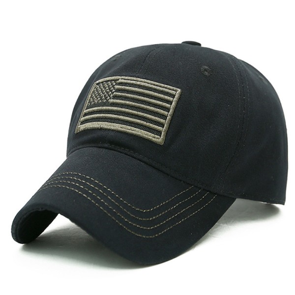 Amerikansk Flaggarmé Baseballkeps för Män Utomhus Casual Cap Black