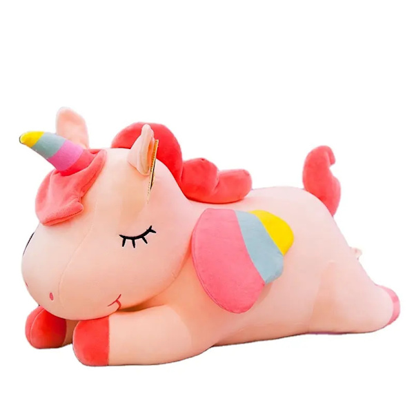 Plush Unicorn Gosedjur Kudde Leksak Söt Mjuk flickas present pink 40cm
