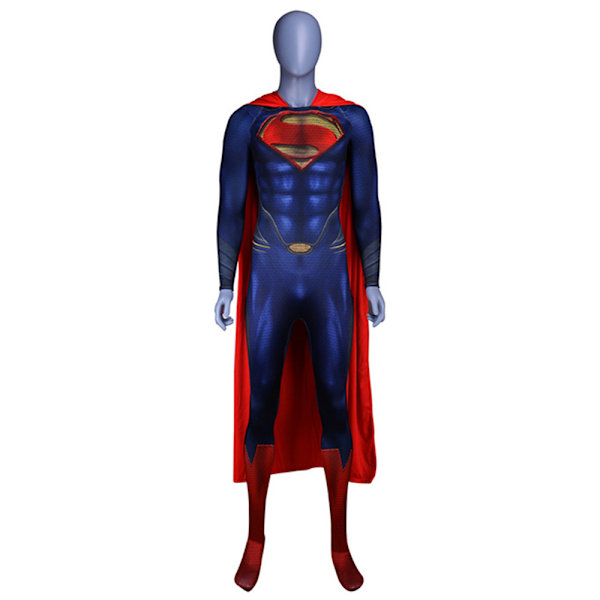 Superhjälte Superman Cosplay Kostym Jumpsuit Vuxna Herrar Halloween Maskeraddräkt M