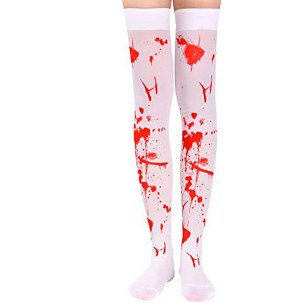 Halloween roliga lårhöga långa strumpor damer över knästrumpor cosplay festivalstrumpor presenter #5